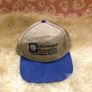Vintage New York life strap back hat